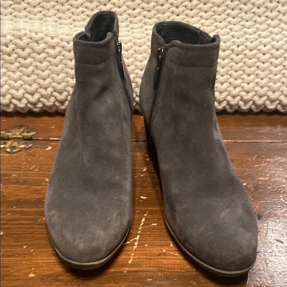 Gray Suede Ankle Boots